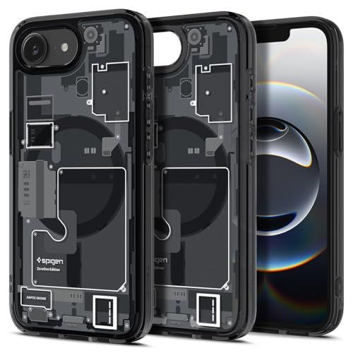 Spigen 【創業19年の技術力】 iPhone 17e / 16e ケース MagSafe マグネット搭載 半透明 ストラップホール 立体的プリント 米軍MIL規格 ウルトラ・ハイブリッド・マグフィット ACS09141 (ゼロ・ワン・ブ f45d40ea
