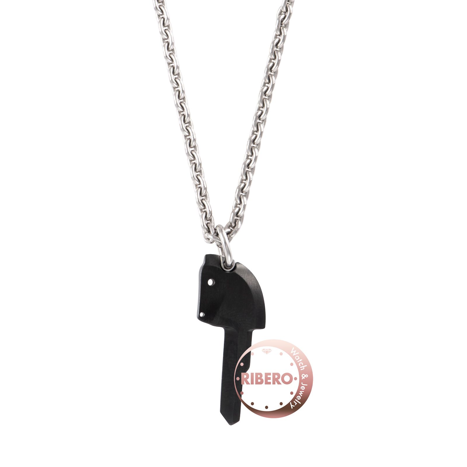 HERMES エルメス シェーヌ ドゥ H ペンダント H100014FD00 バッファローホーン メタル シルバー ブラウン【中古】