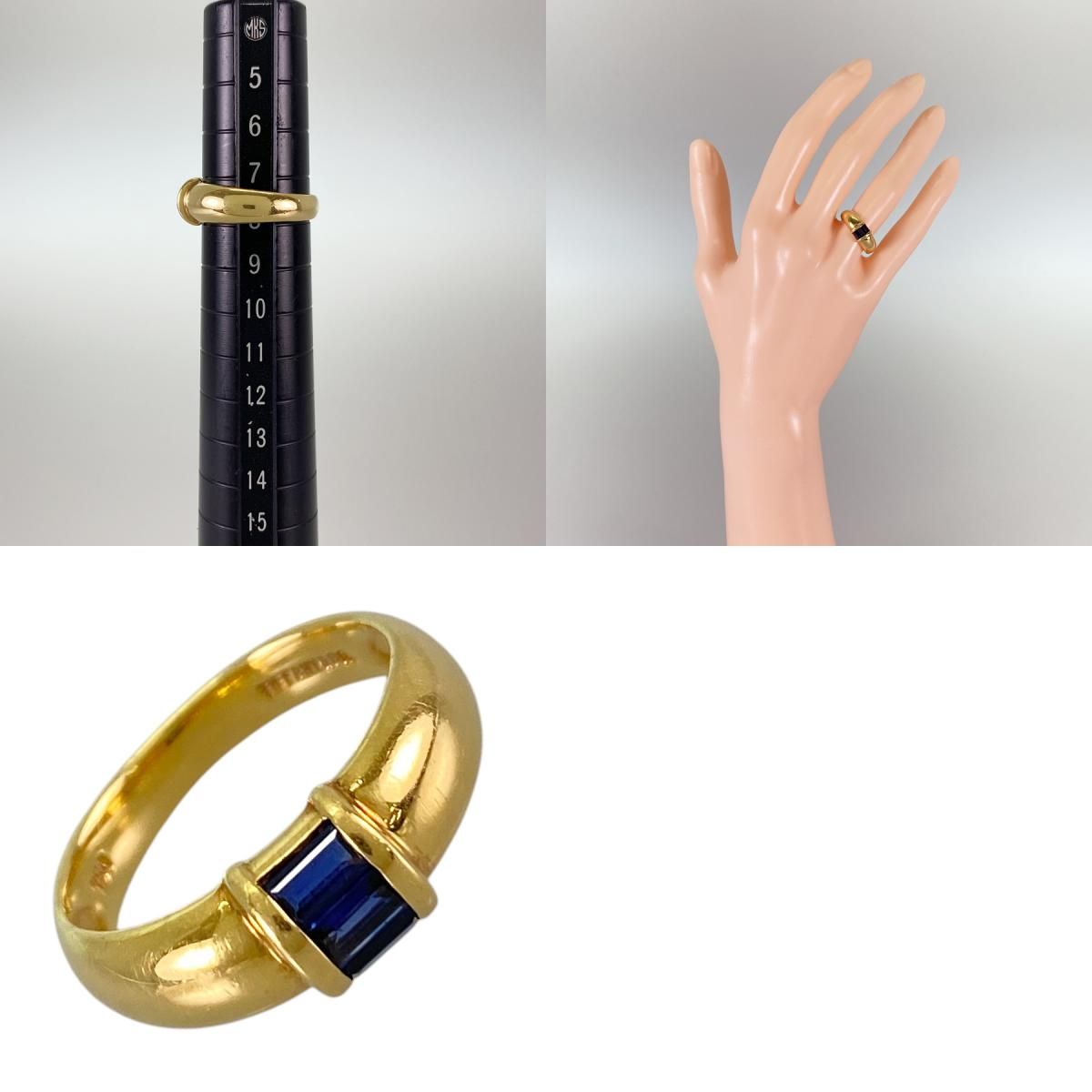 ティファニー TIFFANY&Co. スタッキングバンド K18YG サファイア 8号