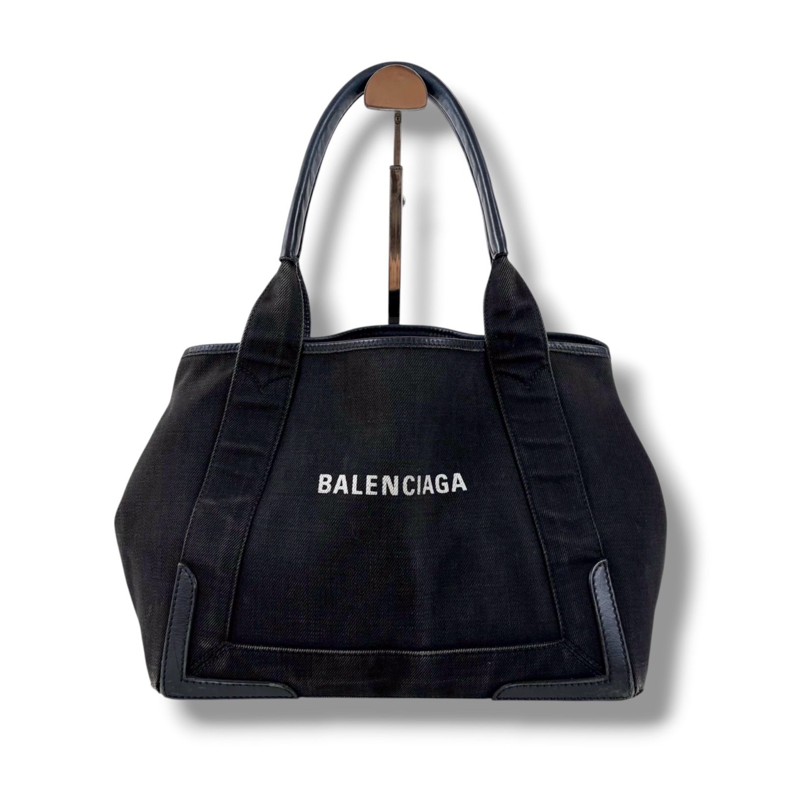 バレンシアガ BALENCIAGA ネイビーカバス S ミニトートバッグ 