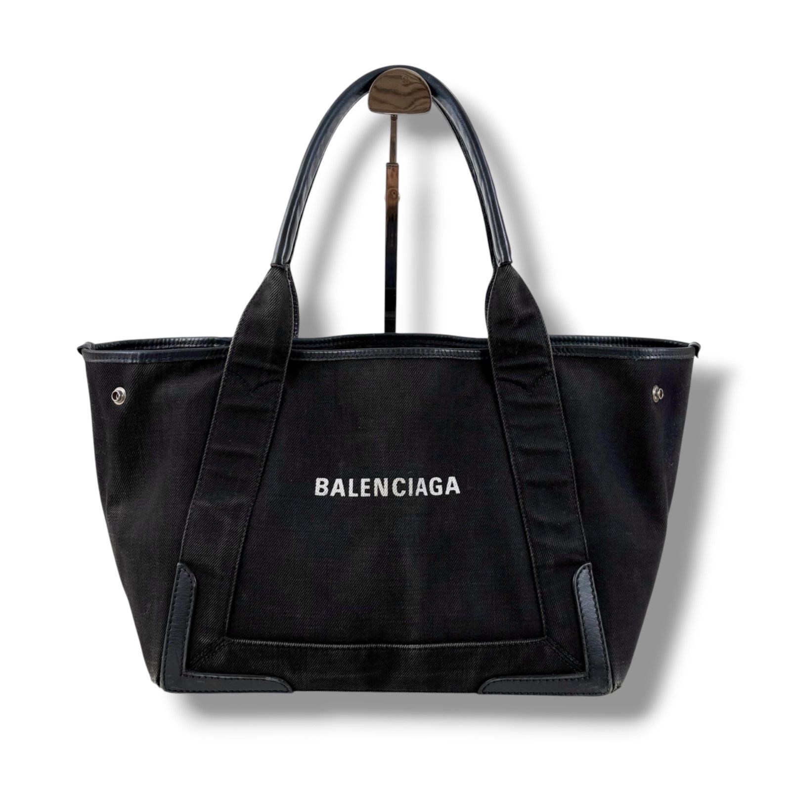 バレンシアガ BALENCIAGA ネイビーカバス S ミニトートバッグ 