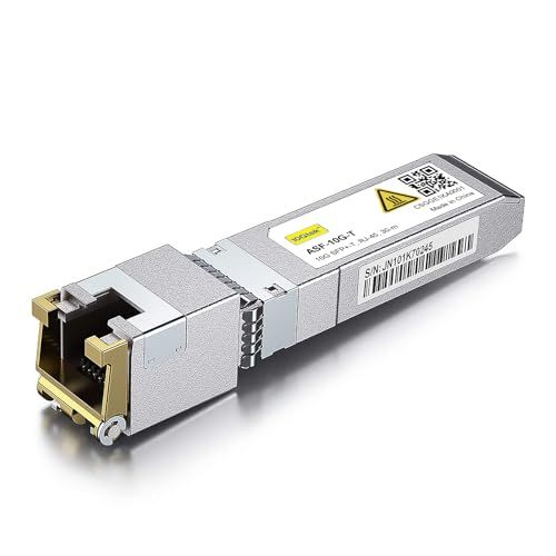 10Gtek 10GBase-T SFP+モジュール, 10G-T, 10Gカッパー, RJ-45 SFP+ CAT.6a, 最大30m, 光トランシーバ, Intel E10GSFPT 互換kk 9301dc9d