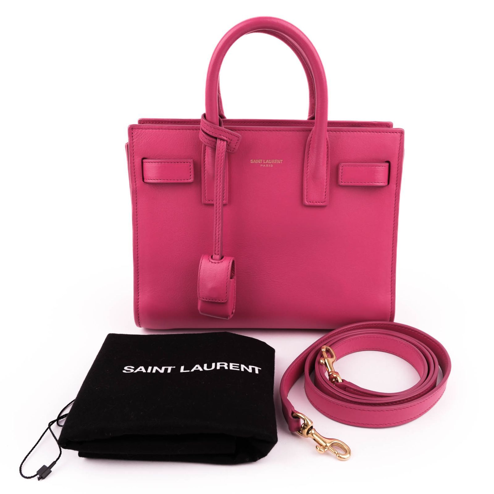 SAINT LAURENT サックドジュール ナノ ピンク 極美品】サンローラン サックドゥジュール ナノ ピンク ハンドバッグ