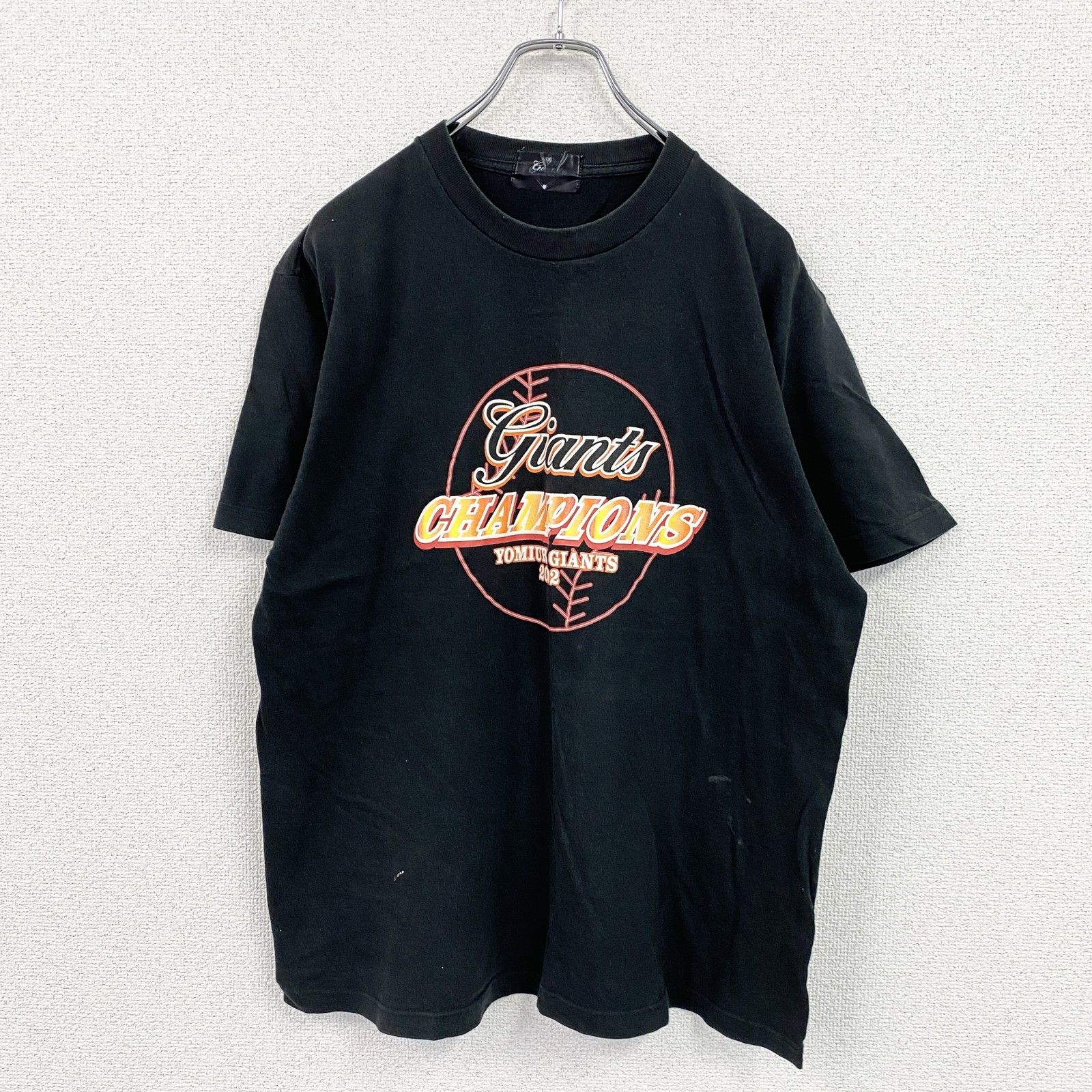 読売ジャイアンツ 2002年優勝記念Tシャツ 半袖プリントTシャツ 黒 