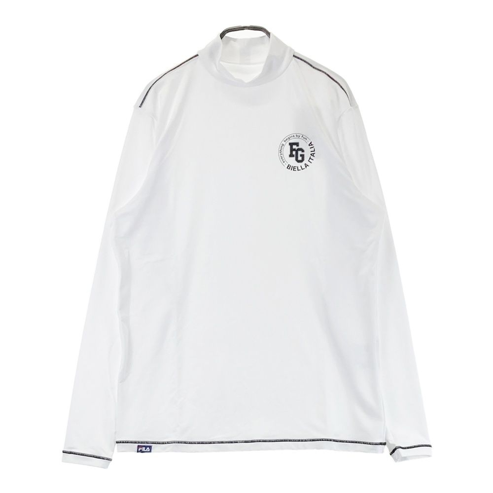 サイズ：M FILA GOLF フィラゴルフ ハイネック 長袖Tシャツ ホワイト系 [240101682125] ゴルフウェア メンズ ストスト