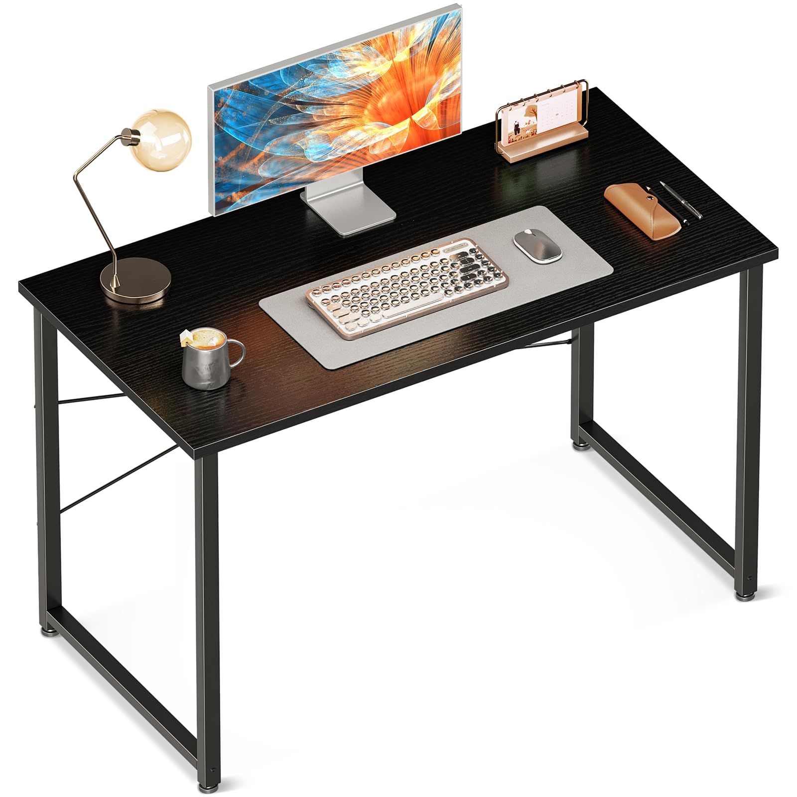 ODK デスク 机 pcデスク 幅100cm ゲーミングデスク パソコンデスク シンプルデスク 子 computer desk 学習机 コンパクト ワークデスク 在宅ワーク おしゃれ 組立簡単 黒い 1