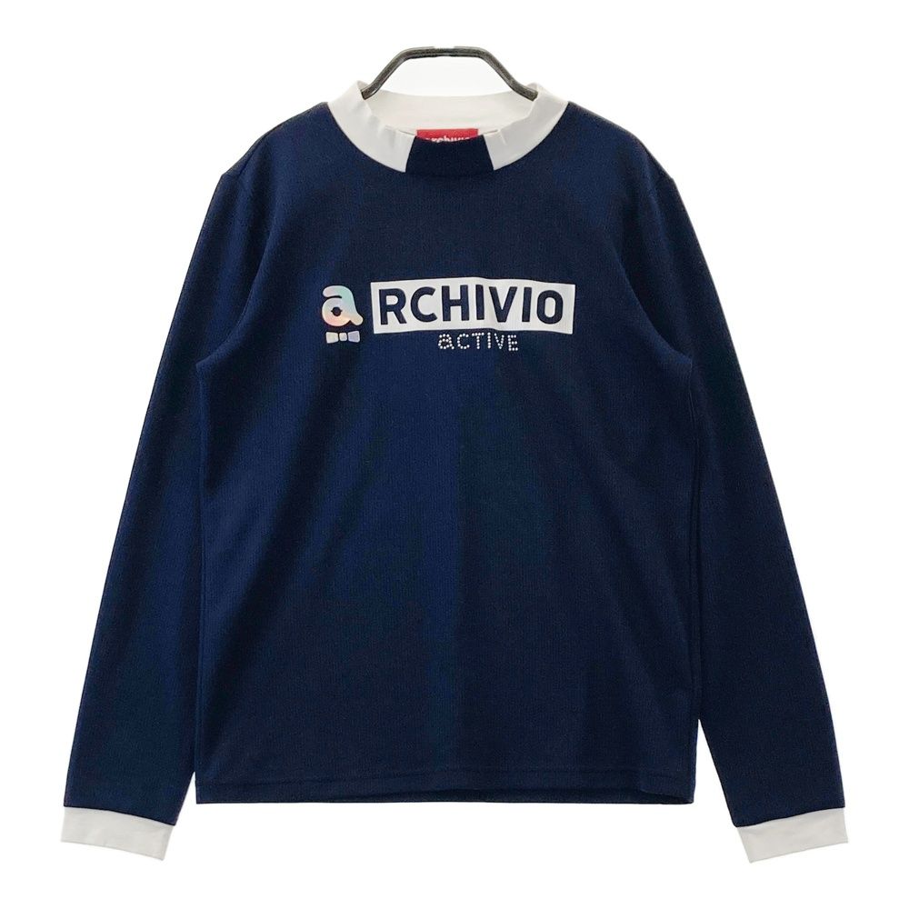 アルチビオ長袖L 新品 サイズ：36 ARCHIVIO アルチビオ ハイネック 長袖Tシャツ ネイビー系