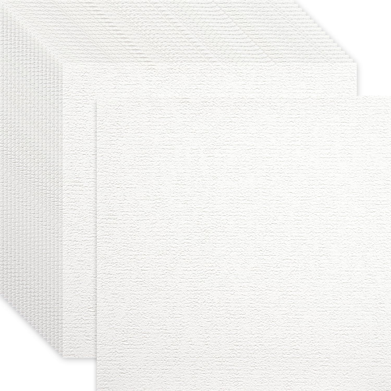 アサヒペン 壁紙シール 天井用パネルカベ紙 30cm×30cm 18枚入り TP-26 白 厚手 透けにくい 正方形パネル 上向き作業がしやすい 扱いやすい 貼りやすい 破れにくい 壁にも貼れる 粘着タイプ シックハウス対策品 日本製 0