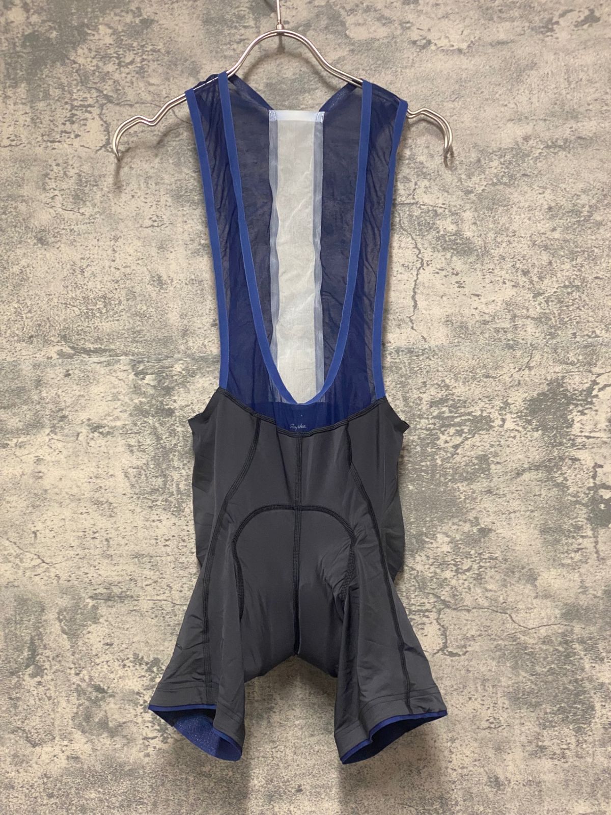 KE376 ラファ Rapha FLYWEIGHT BIB SHORTS ビブショーツ XS 黒紺 プリント薄れ