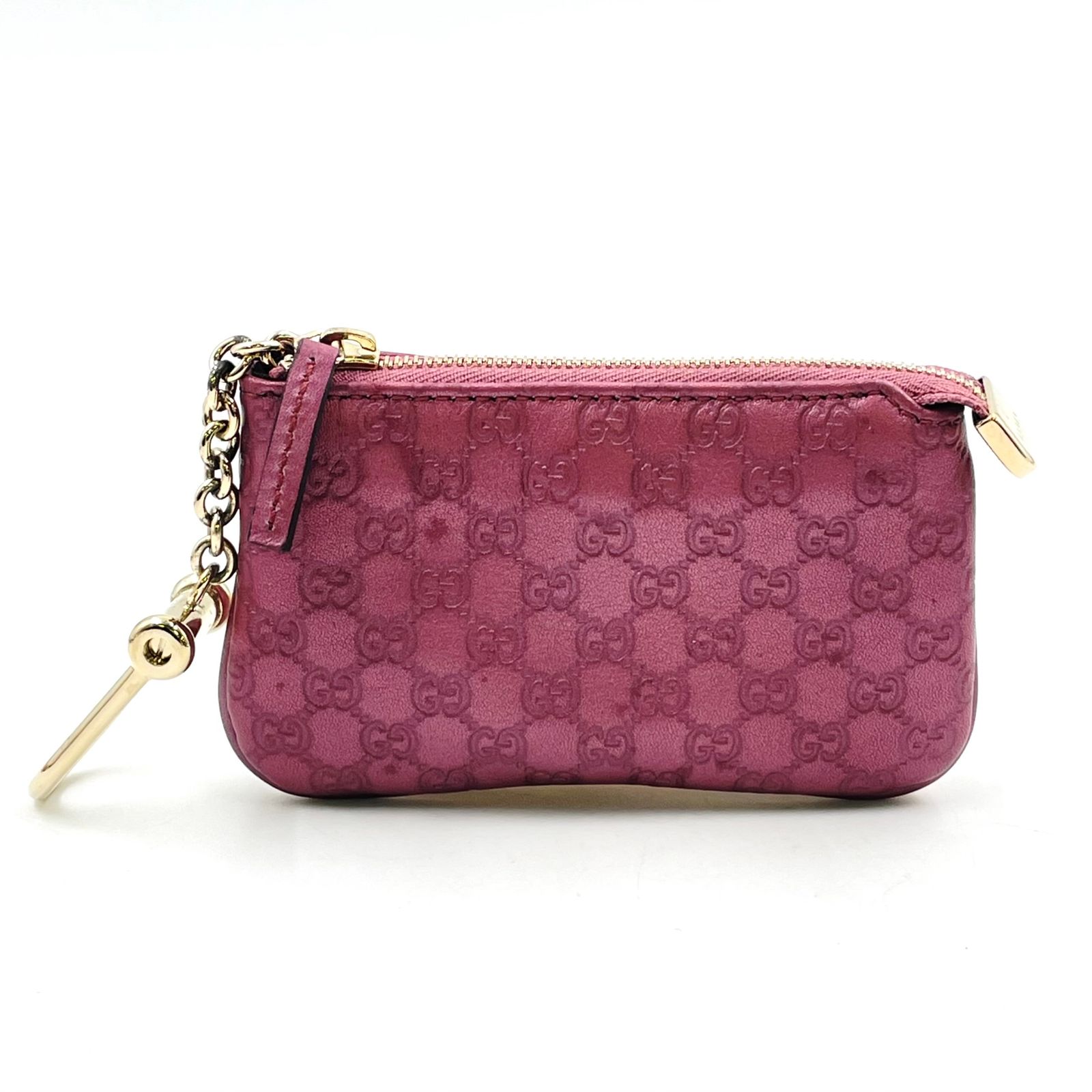 限定価格】GUCCI マイクログッチ レザー ピンク コインケース ゴールド