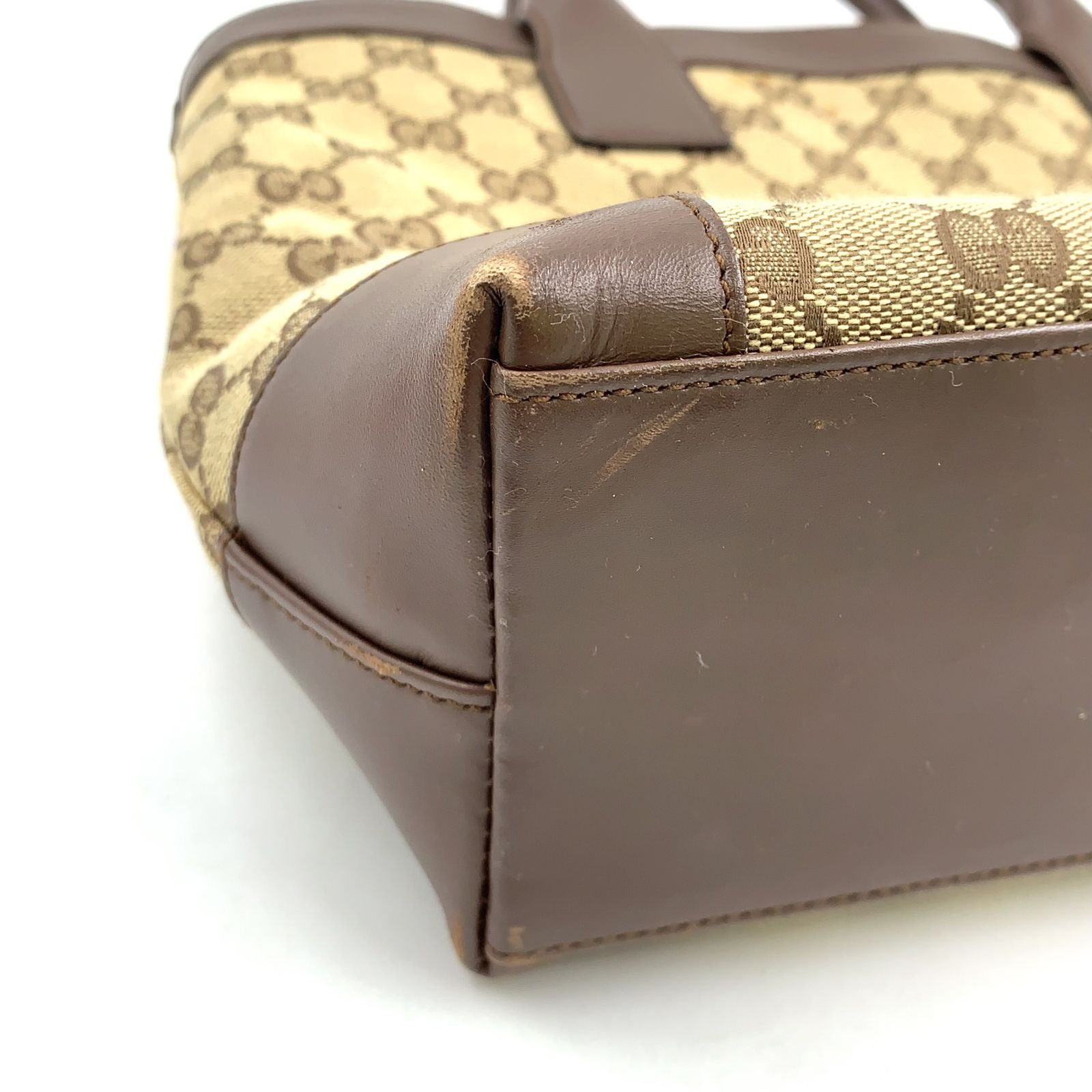 限定価格】GUCCI GGキャンバス レザー×キャンバス ブラウン×ベージュ 