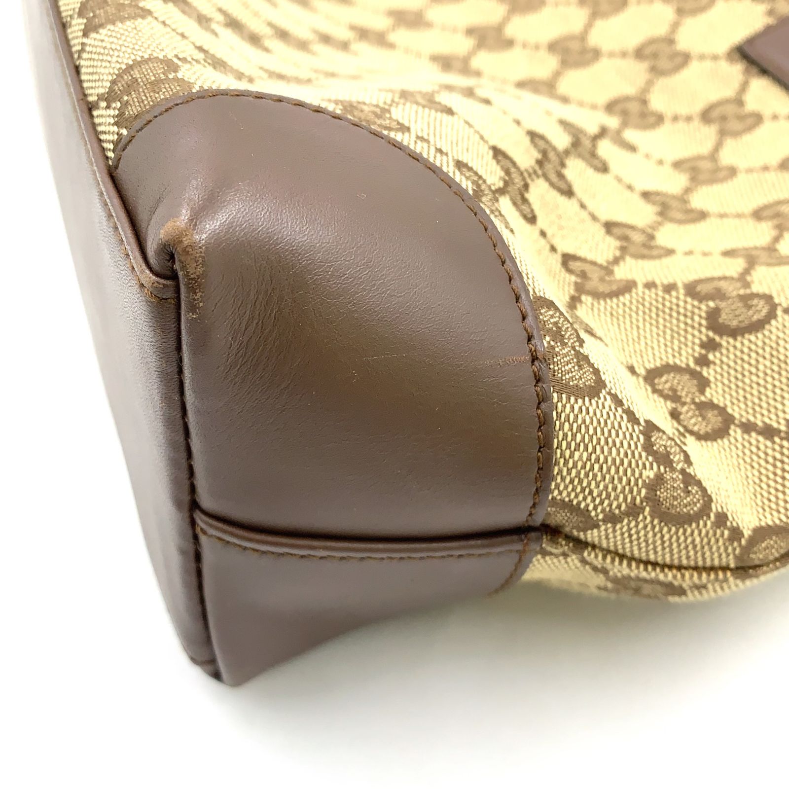 限定価格】GUCCI GGキャンバス レザー×キャンバス ブラウン×ベージュ 
