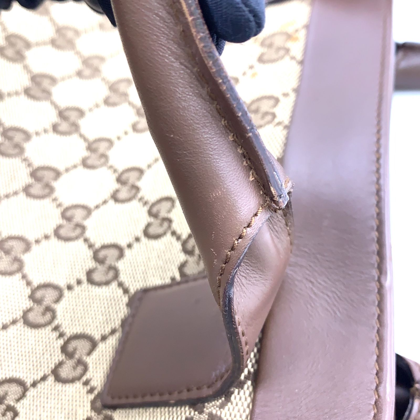 限定価格】GUCCI GGキャンバス レザー×キャンバス ブラウン×ベージュ 