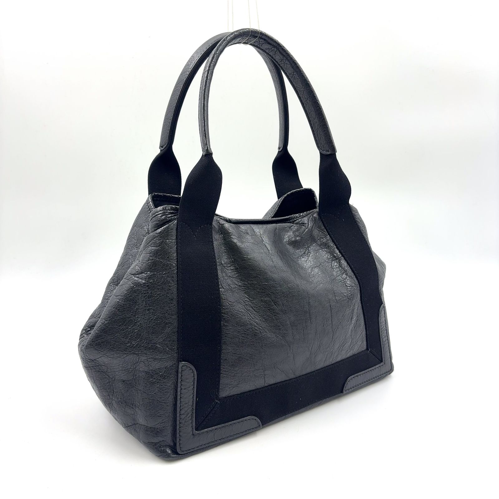 【限定価格】BALENCIAGA カバス トートバッグ レザー ブラック ハンドバッグ シルバー