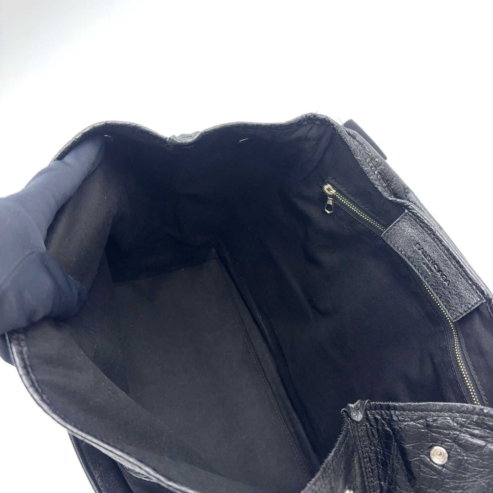 【限定価格】BALENCIAGA カバス トートバッグ レザー ブラック ハンドバッグ シルバー