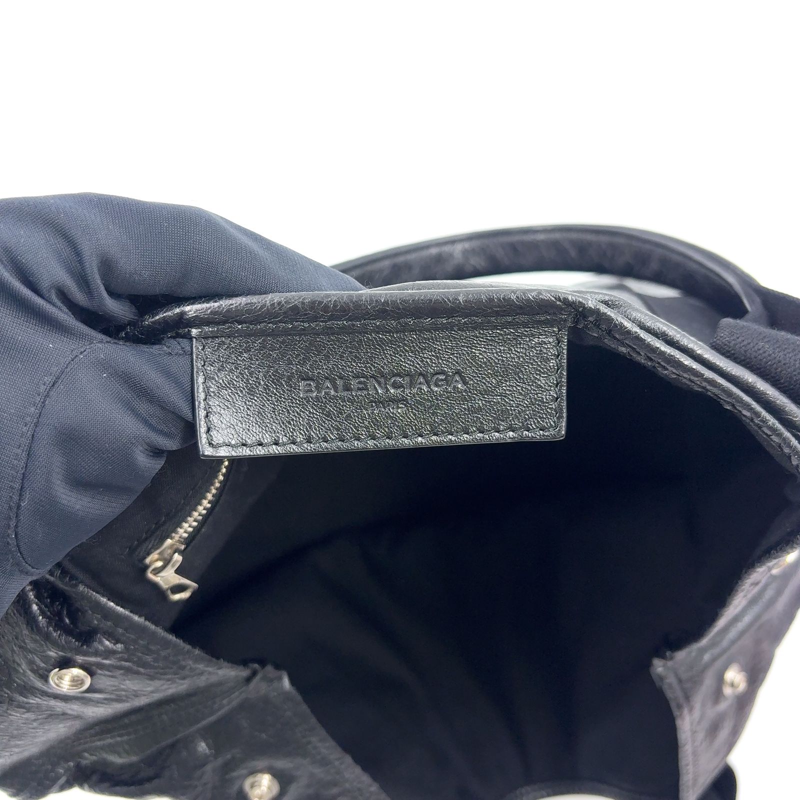 【限定価格】BALENCIAGA カバス トートバッグ レザー ブラック ハンドバッグ シルバー