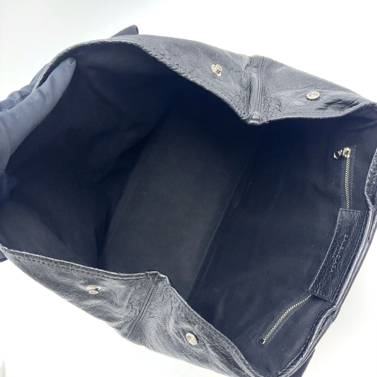 【限定価格】BALENCIAGA カバス トートバッグ レザー ブラック ハンドバッグ シルバー