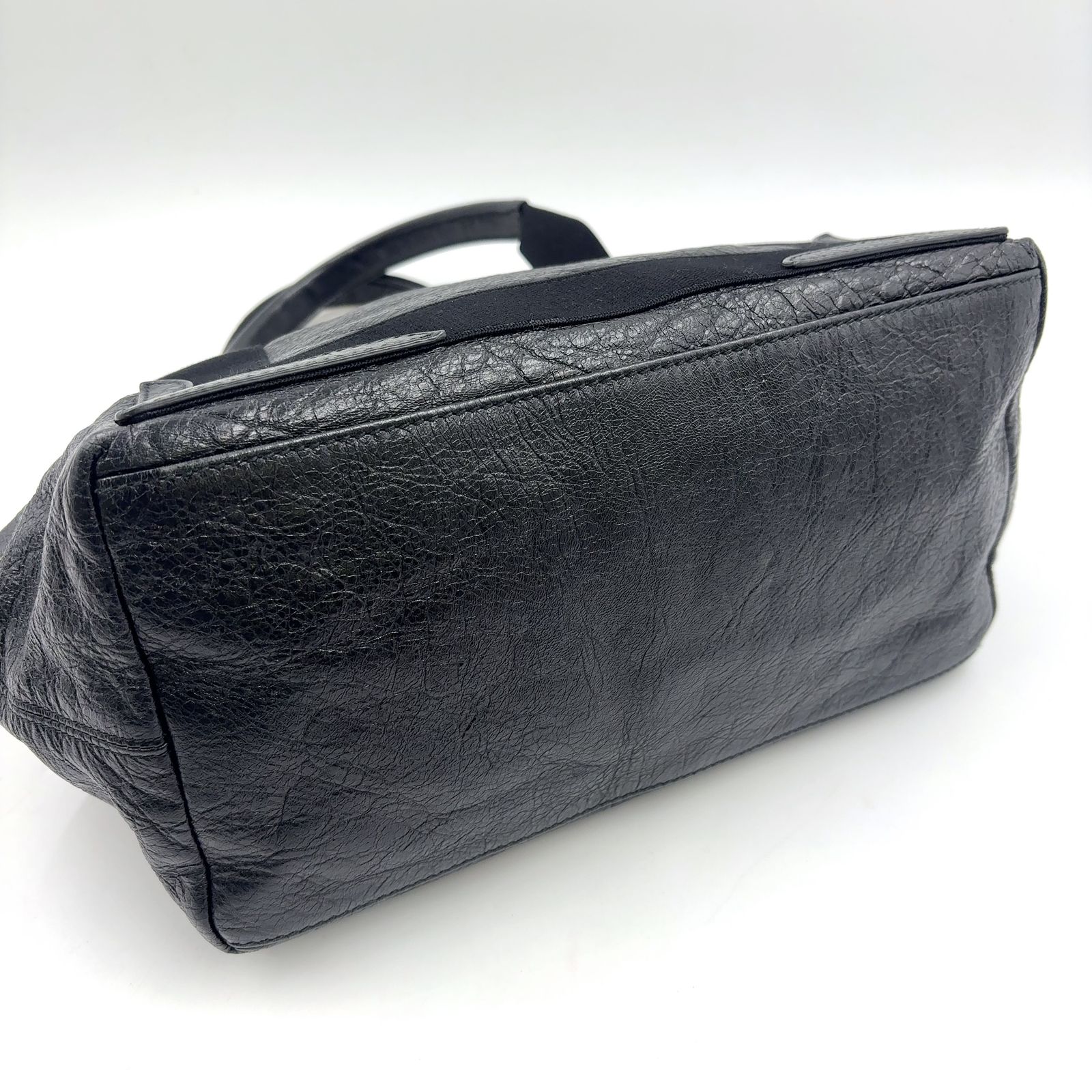 【限定価格】BALENCIAGA カバス トートバッグ レザー ブラック ハンドバッグ シルバー