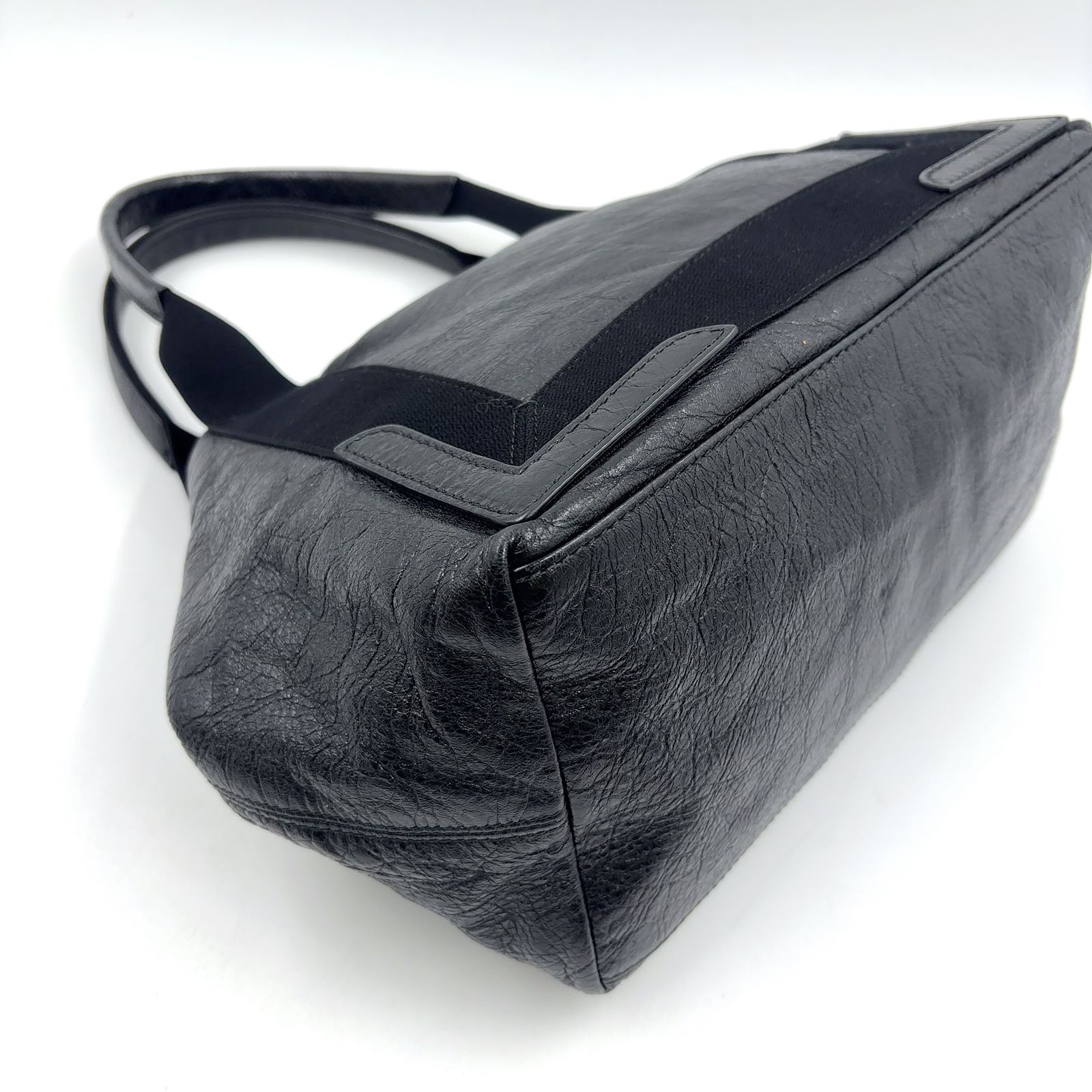【限定価格】BALENCIAGA カバス トートバッグ レザー ブラック ハンドバッグ シルバー