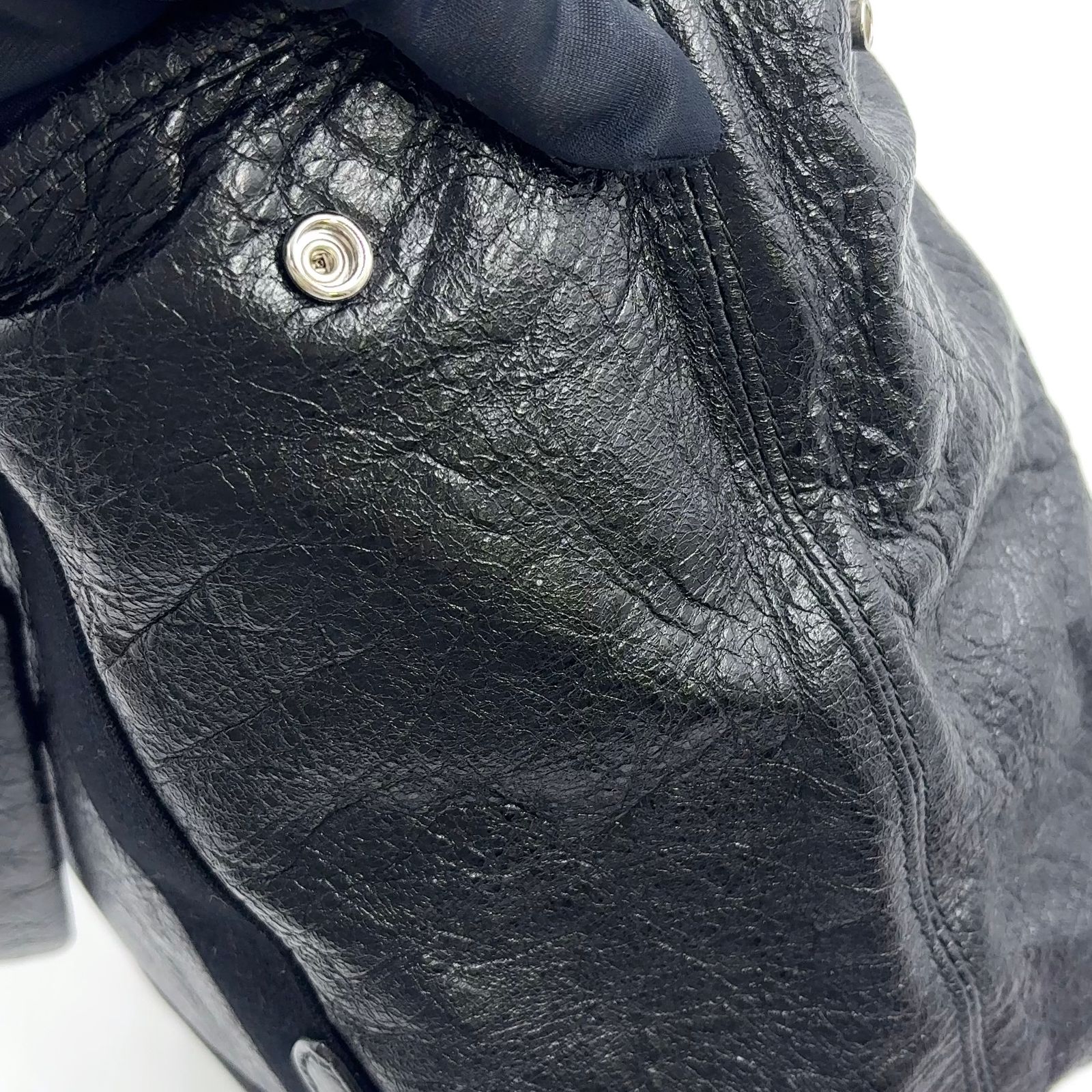 【限定価格】BALENCIAGA カバス トートバッグ レザー ブラック ハンドバッグ シルバー