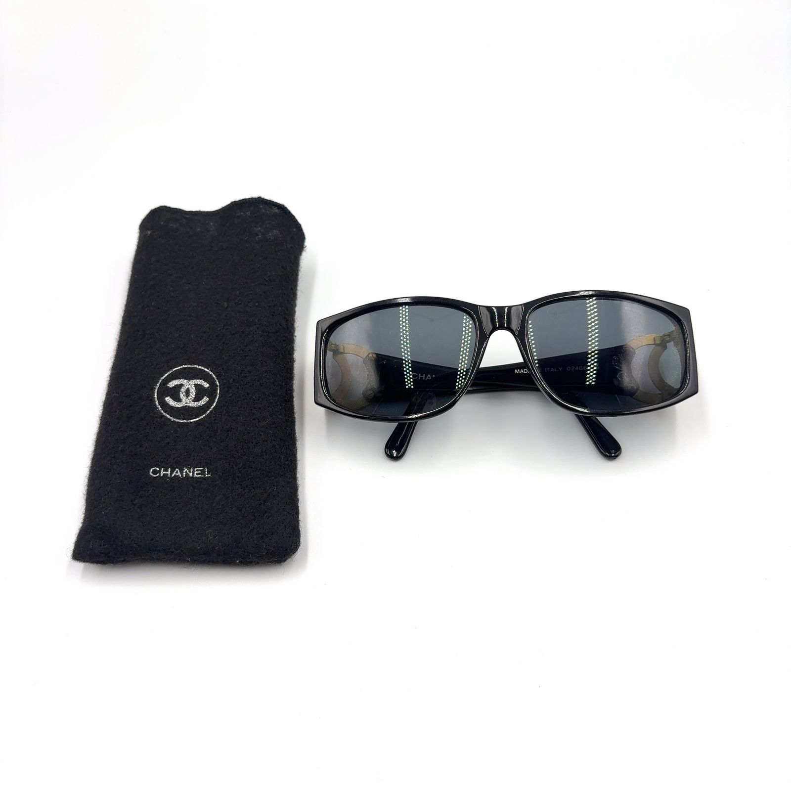 限定価格】CHANEL サイドココマーク プラスチック×メタル ブラック