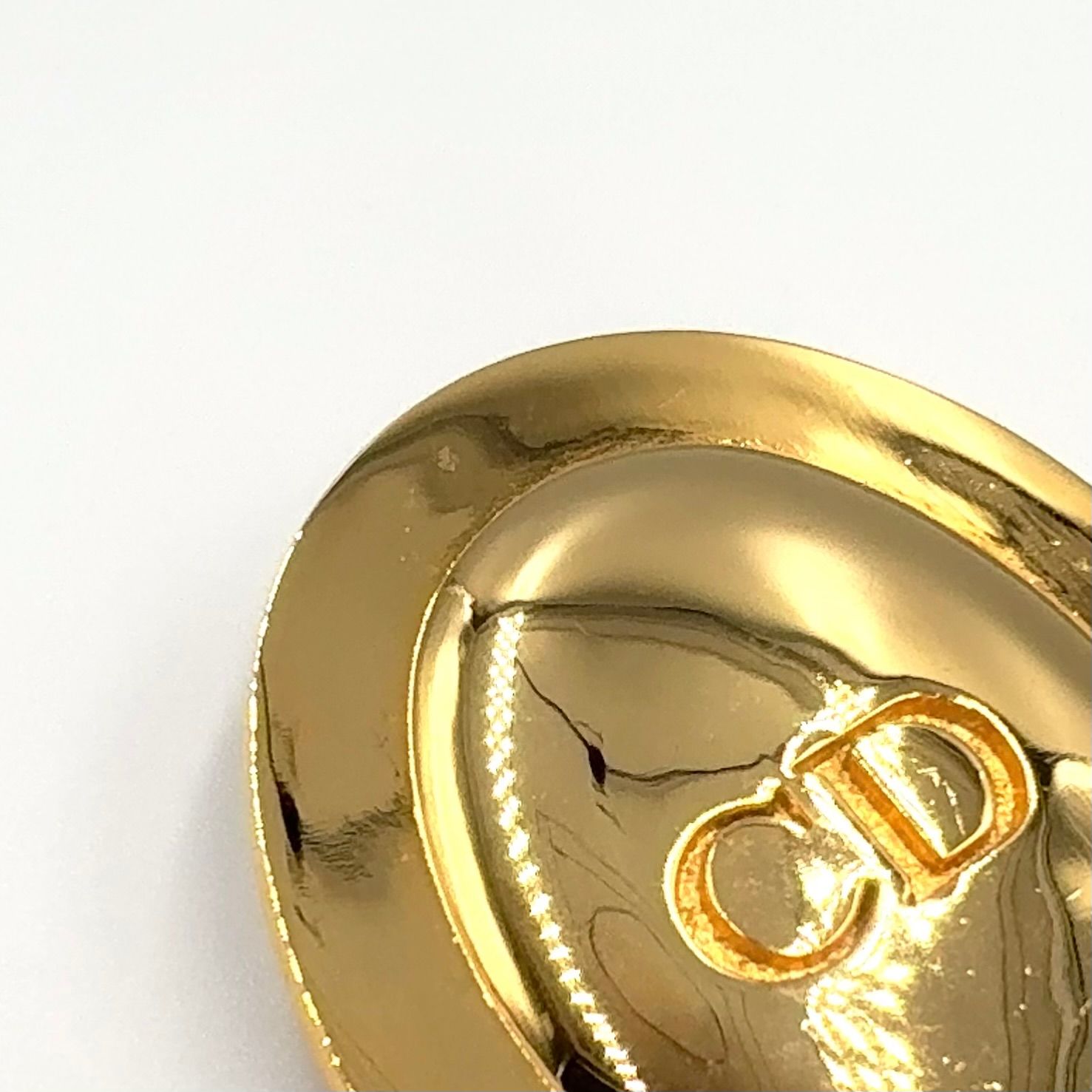 限定価格】Christian Dior CDロゴ オーバル GP ゴールド ブローチ