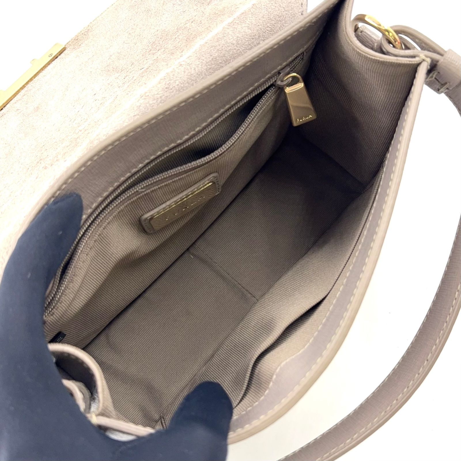 限定価格】FURLA メトロポリス 2WAYショルダー レザー グレー 