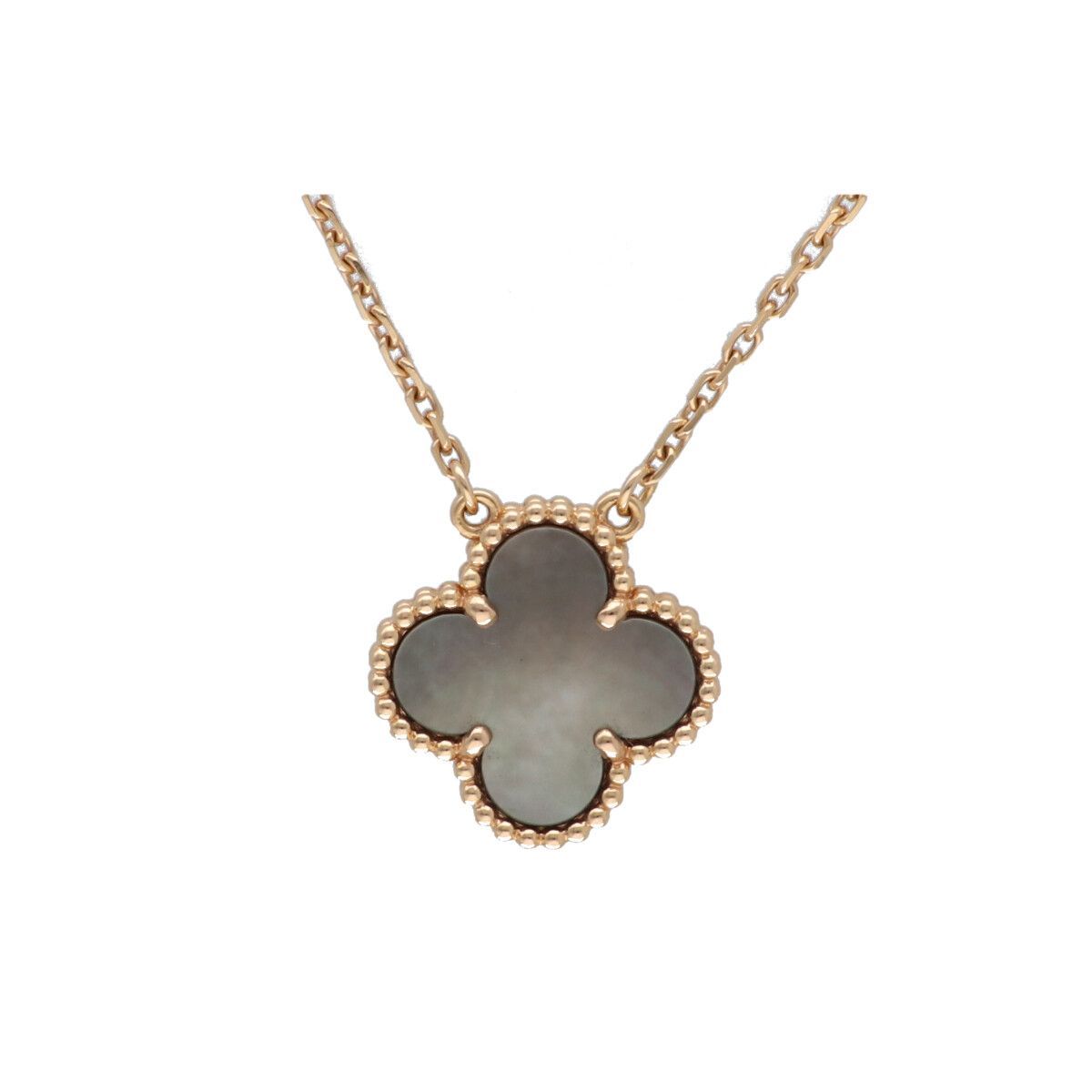 【中古】 Van Cleef & Arpels ヴァンクリーフ & アーペル ヴィンテージアルハンブラ ネックレス ローズゴールド グレーマザーオブパール K18 750RG VCARP4KK00 レディース 26010284MY