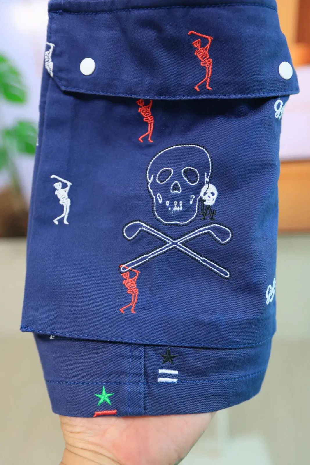 MARK & LONA マークアンドロナ スカル 刺繍 ゴルフ ハーフパンツ
