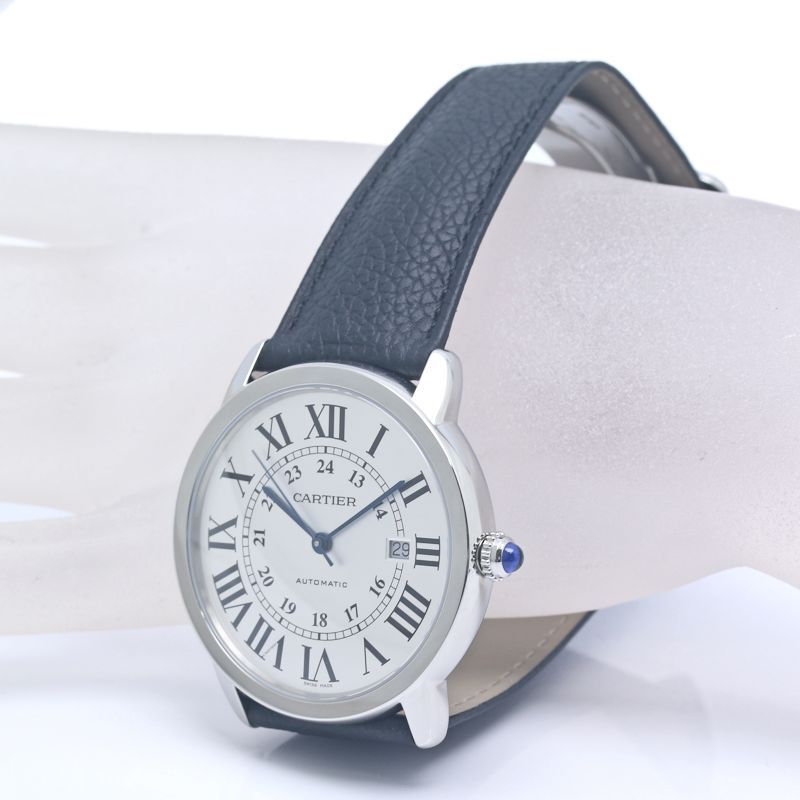 CARTIER カルティエ ロンドソロ XL WSRN0022 【正規店購入/磨き済/新品ベルト】【中古】腕時計 メンズ ステンレススチールx牛革 /40389