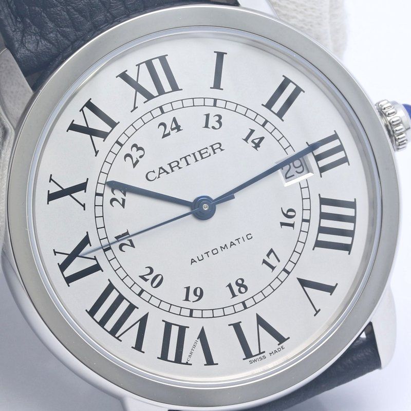 CARTIER カルティエ ロンドソロ XL WSRN0022 【正規店購入/磨き済/新品ベルト】【中古】腕時計 メンズ ステンレススチールx牛革 /40389