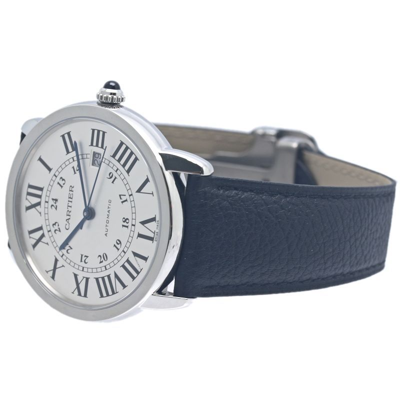 CARTIER カルティエ ロンドソロ XL WSRN0022 【正規店購入/磨き済/新品ベルト】【中古】腕時計 メンズ ステンレススチールx牛革 /40389