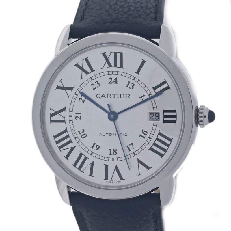 CARTIER カルティエ ロンドソロ XL WSRN0022 【正規店購入/磨き済/新品ベルト】【中古】腕時計 メンズ ステンレススチールx牛革 /40389
