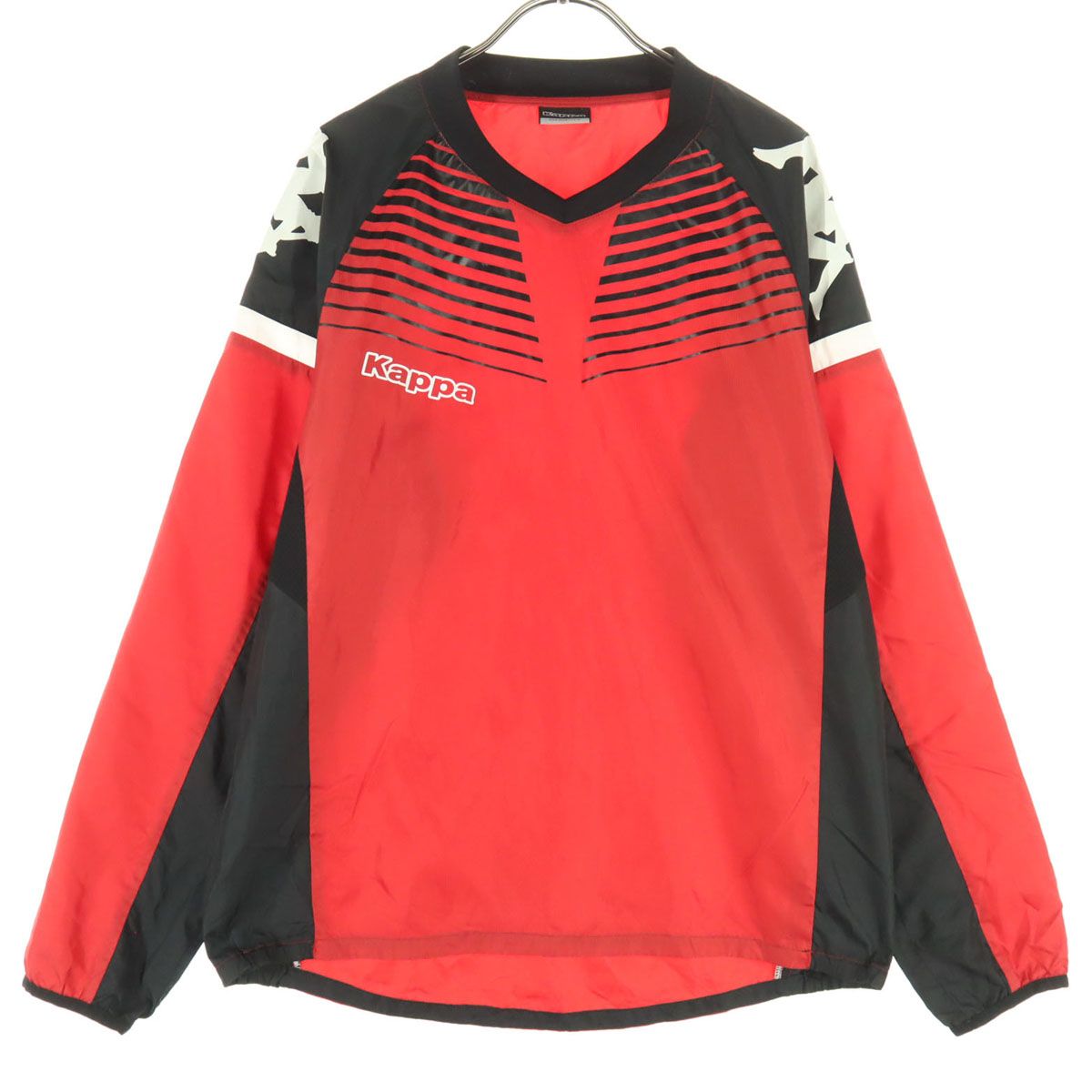 Kappa 赤 フルジッパージャケット Mサイズ Kappa カッパ バイカラー 長袖 プルオーバー ナイロンジャケット L