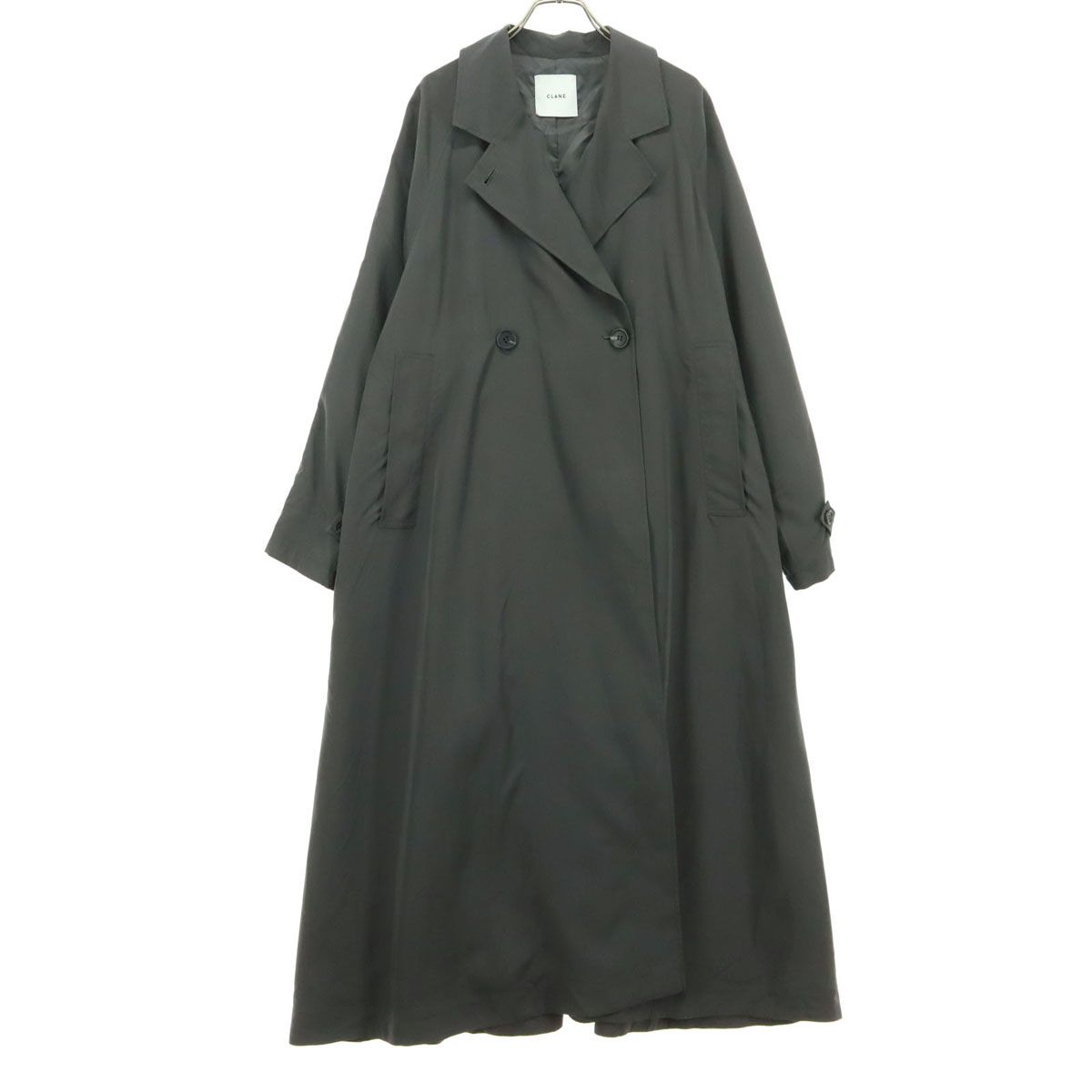 美品 CLANE クラネ 長袖 ロングコート 1 グレー レディース 古着