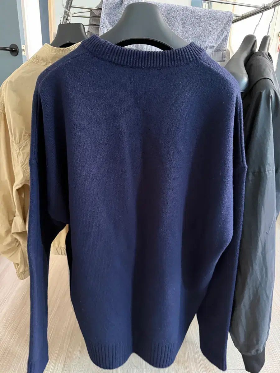 アミ ビックハート ロゴ オーバーサイズ ニット ネイビ XL - メルカリ