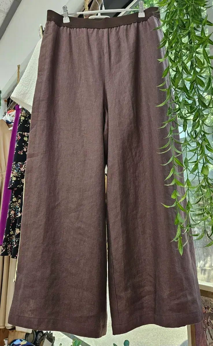 新品 オーバーサイズ リネン/麻 ワイド ズボン (77 88)