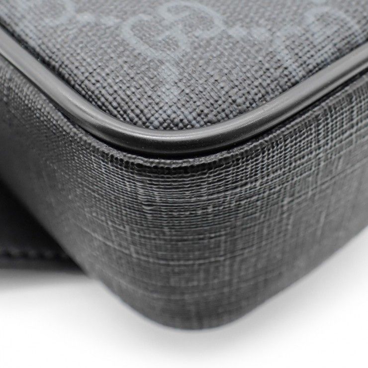 未使用品 GUCCI グッチ GGスプリーム ボディバッグ ウエストバッグ 474293 GGスプリームキャンバス グレー メンズ