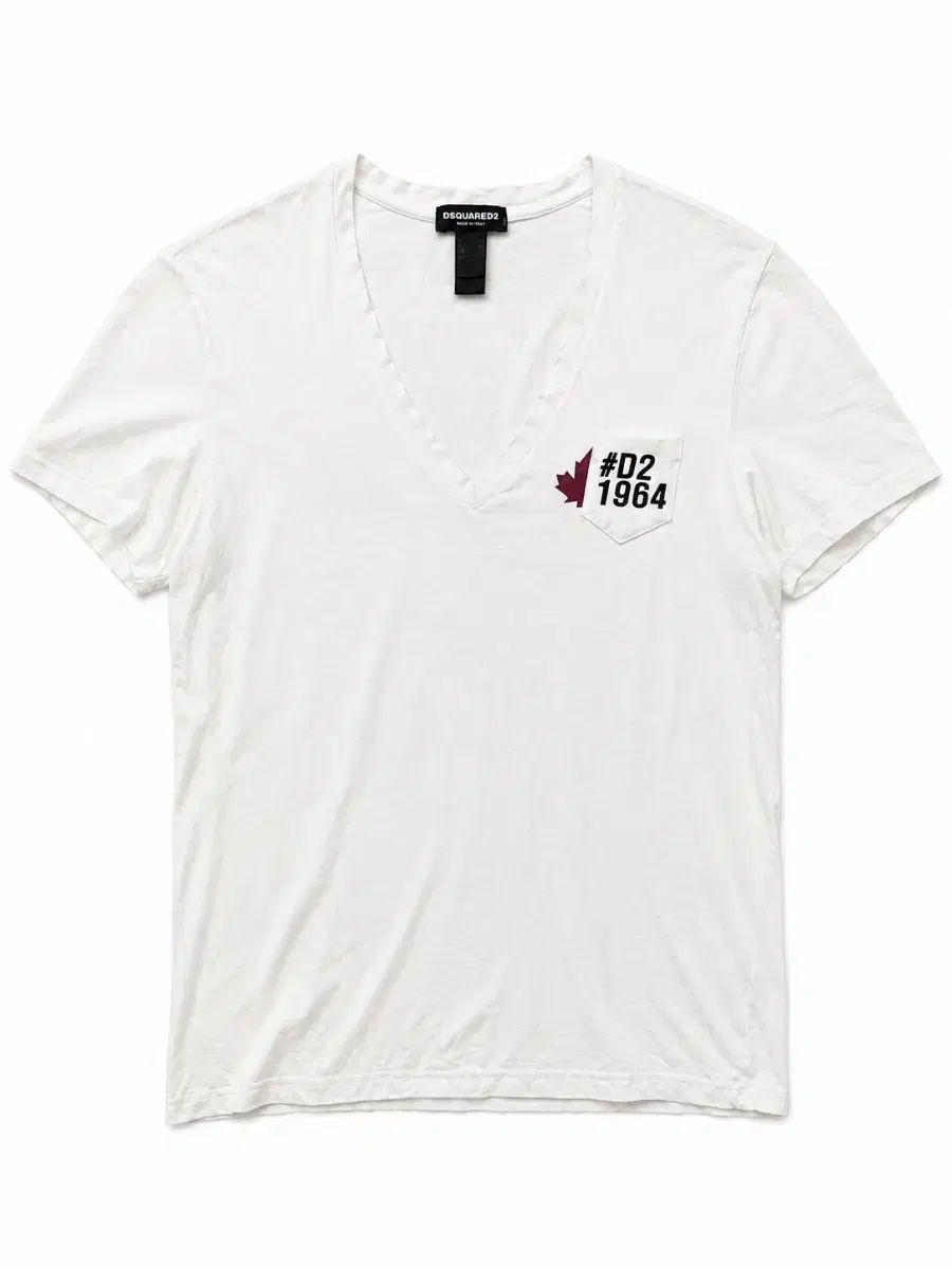 DSQUARED2 白 Vネック Tシャツ L