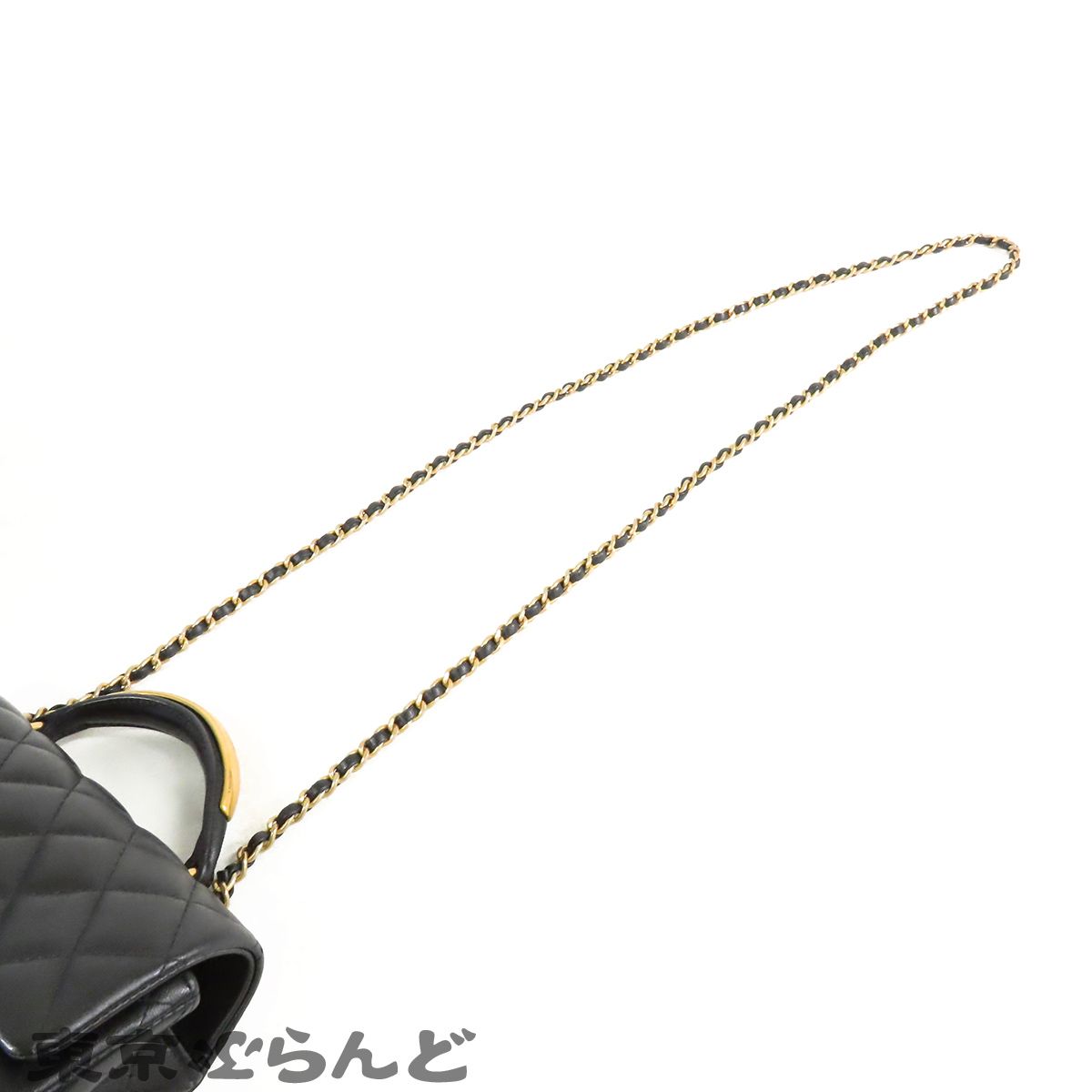 シャネル CHANEL トップハンドル ミニフラップバッグ ブラック 黒