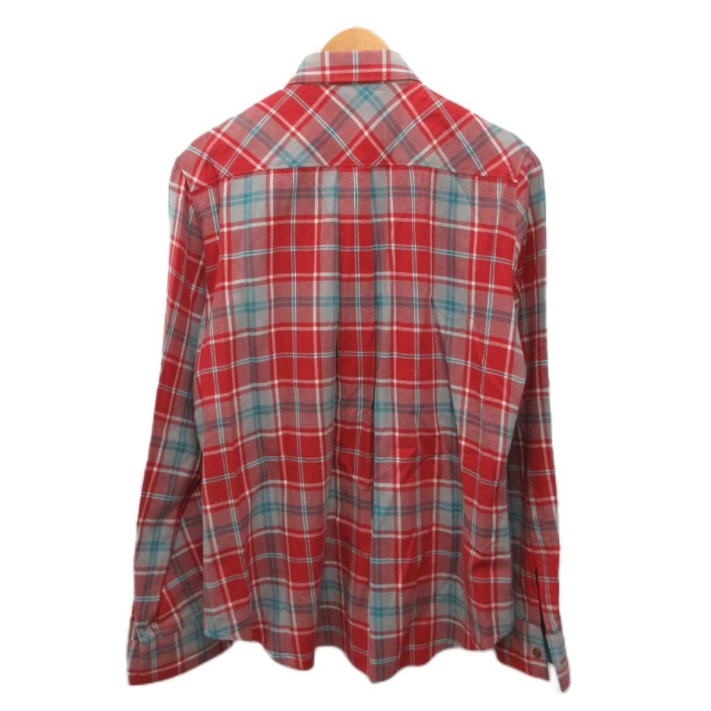 ヴィヴィアンウエストウッド Vivienne Westwood 美品 シャツ 長袖 タータンチェック オーブ刺繍 赤 レッド 48 ■IBO96 ヴィヴィアンウエストウッド Vivienne Westwood 美品 シャツ 長袖 タータンチェック オーブ刺繍 赤 レッド 48 ■IBO96