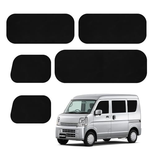ZATOOTO 車用 カーテン スズキ エブリイ EVERY (DA17V JOIN/PC/PAリミテッド/PA)専用 マグネット 車中泊カーテン 遮光 日除け目隠し 車種専用用品 5枚セット カー用品 ブラック CT111-BKas b3c69395