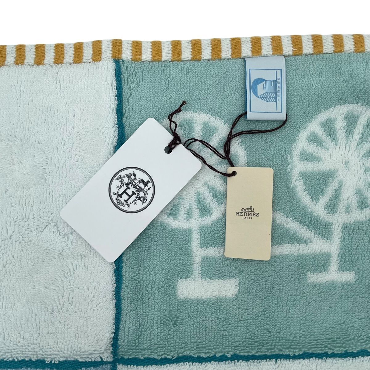 HERMES エルメス ハンドタオル 中古】 HERMES エルメス ハンドタオル タオル フェイスタオル ブルー