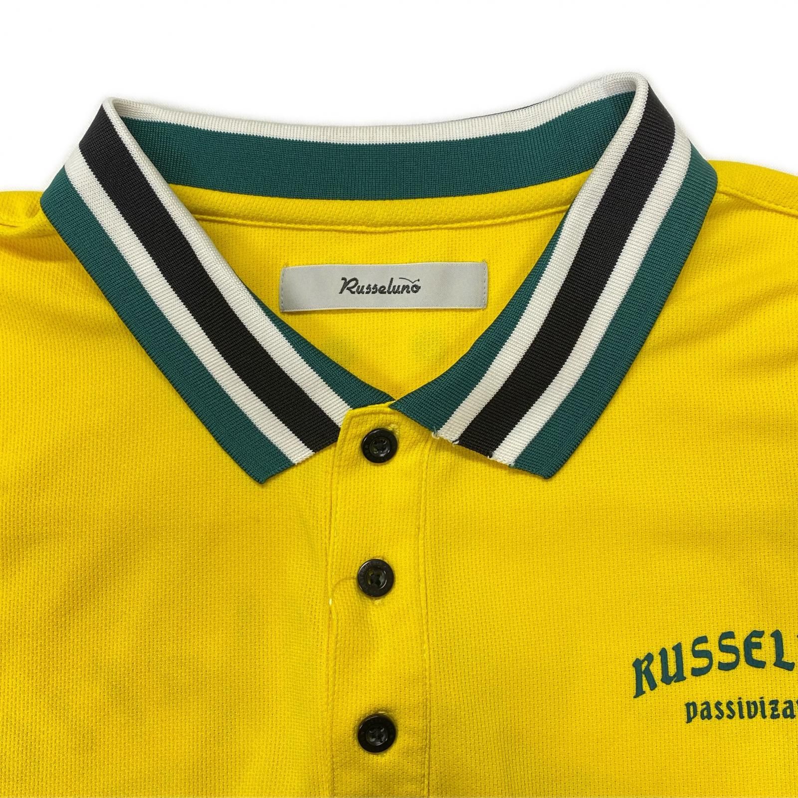 Russeluno ラッセルノ　ペイズリー　ポロシャツ　メンズ 中古 メンズ ラッセルノ RUSSELUNO 半袖ポロシャツ 6(LL) 黄 イエロー
