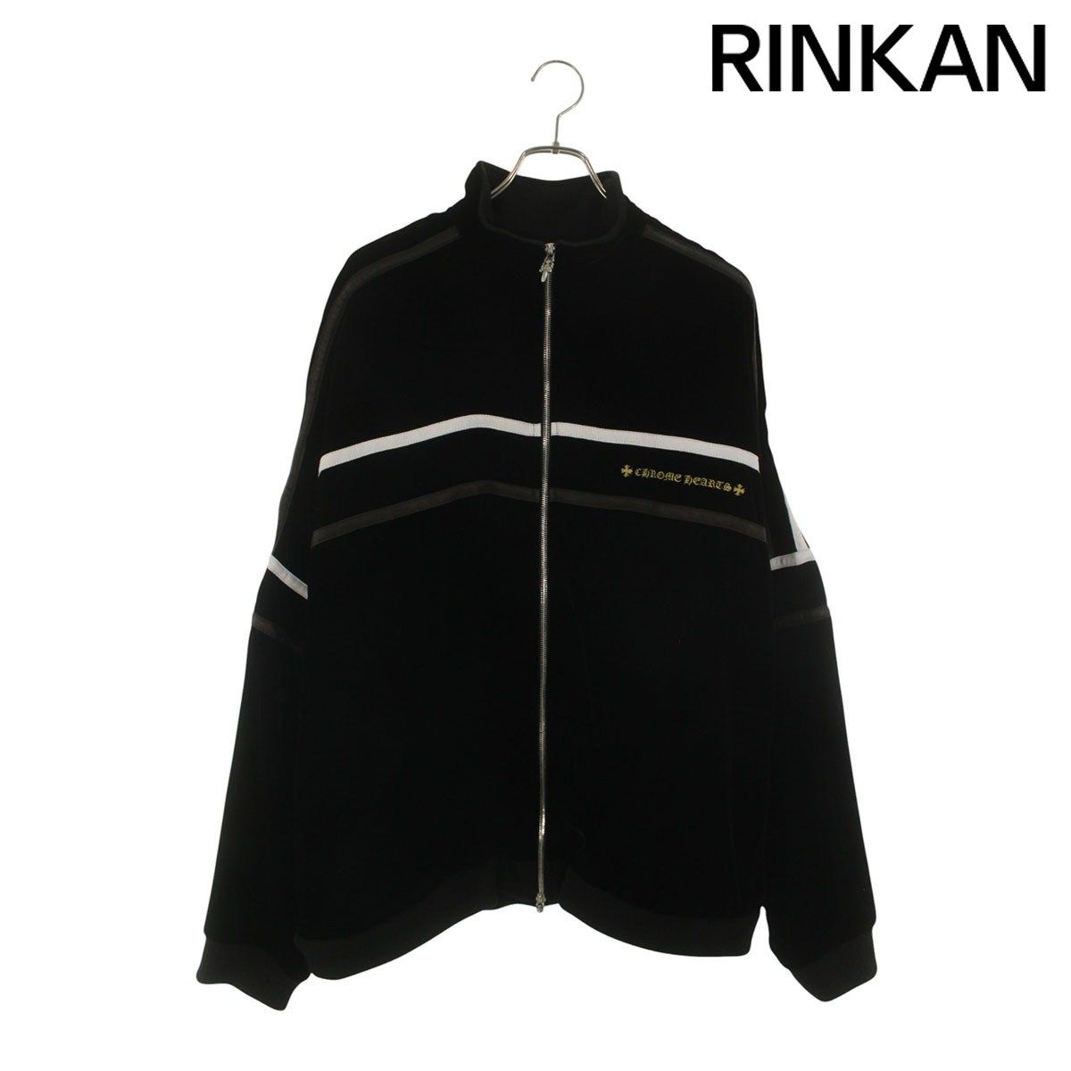 クロムハーツ VELVET TRACKSUIT JACKET ロゴ刺繍ベロアトラックジップブルゾン メンズ XXL