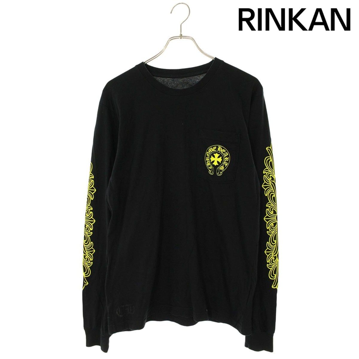 クロムハーツ CH L/S /1 袖フローラル英字バックプリント長袖カットソー メンズ M