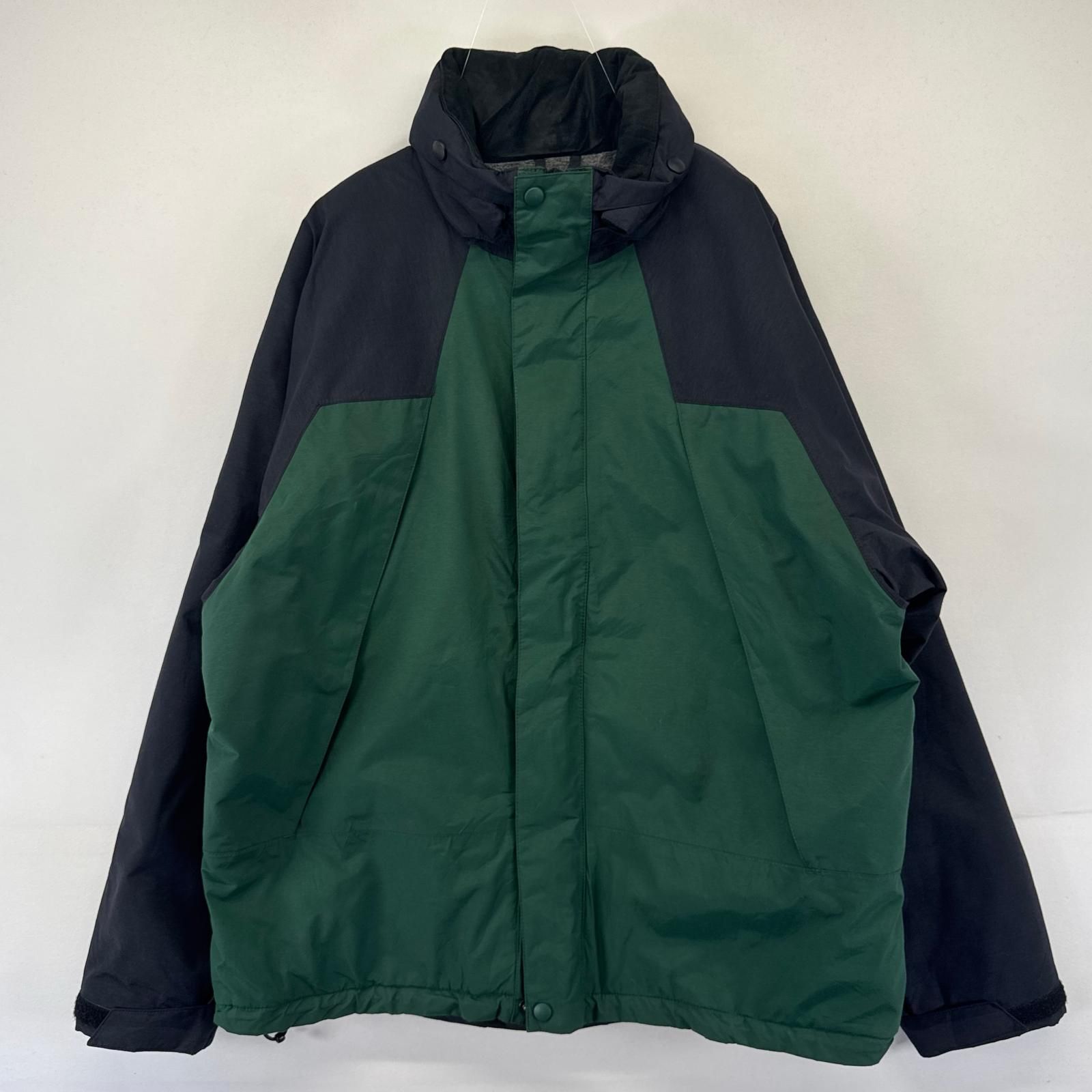 古着 ランズエンド Lands' End GORE-TEX ジャケット マウンテン 中綿 フルジップ ゴアテックス L グリーン系 ツートン メンズ