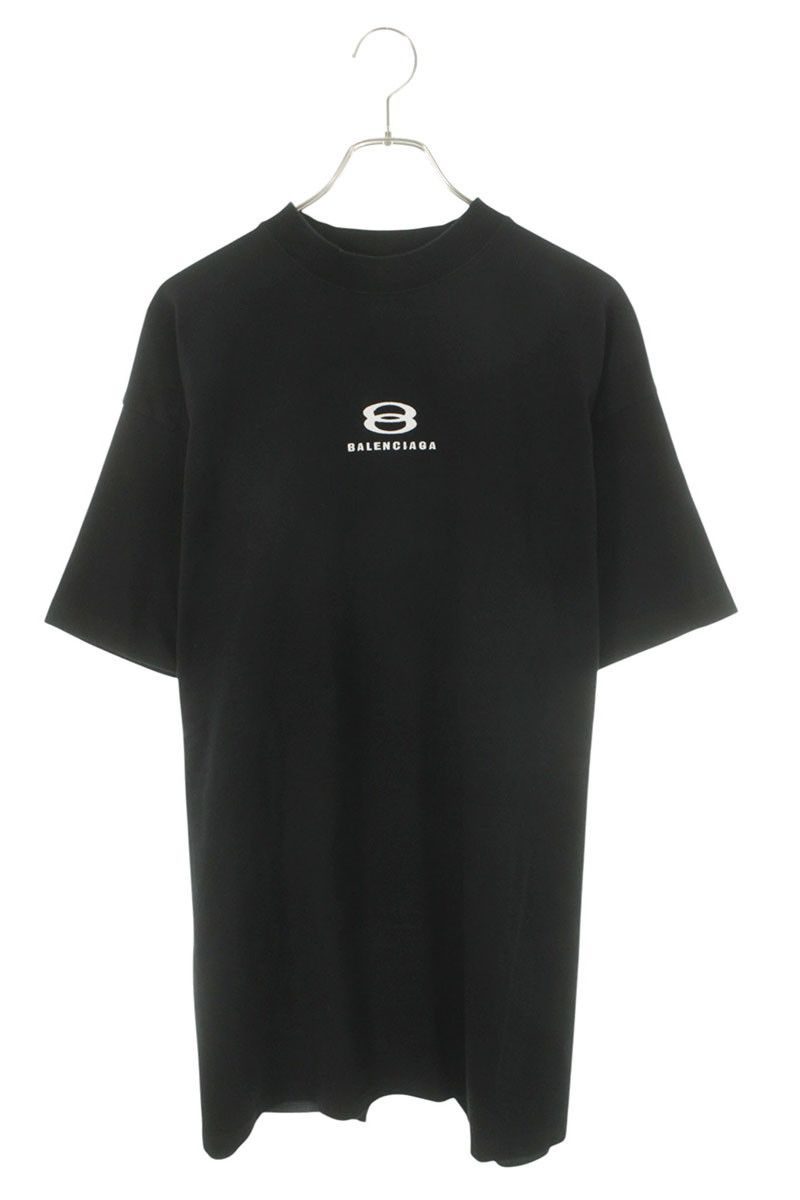 バレンシアガ 768068 TPVG9 ロゴプリントバック切り替えTシャツ メンズ