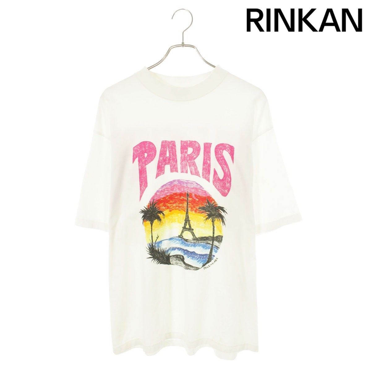 バレンシアガ 764235 TPVL9 ロゴプリントTシャツ メンズ M