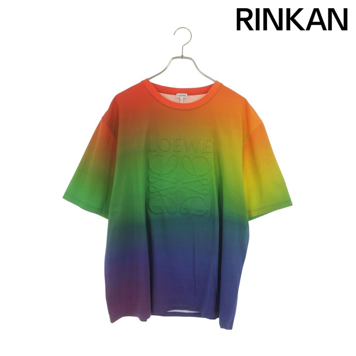 ロエベ H526Y22X67 アナグラムエンボスレインボーTシャツ メンズ L